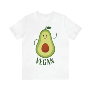 Avocado Vegan Design T-Shirt - Unisex Jersey Short Sleeve Tee - Picture 1 of 24