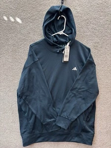 Adidas Sweatshirt Women's Large Arctic Blue Aeroready Game and Go Fleece Hoodie - Picture 1 of 12