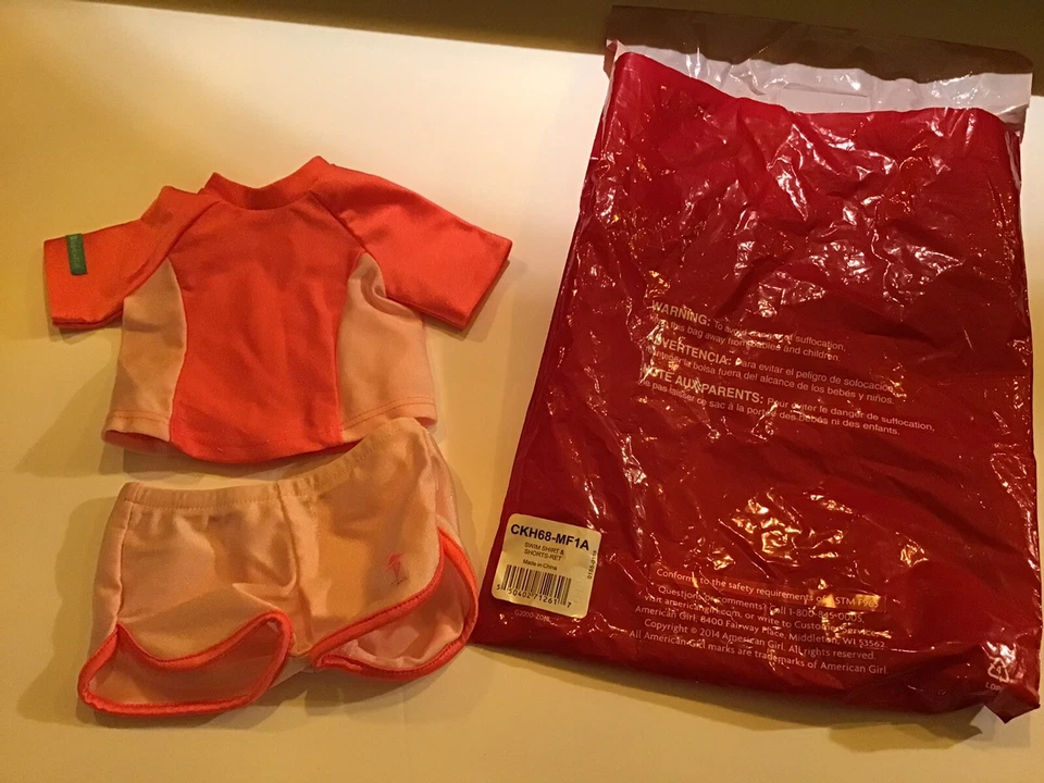 American Girl Doll Swim Shirt & Shorts 2015 Retired