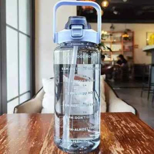 2L Portable Water Bottle with Straw, Time Marker, Large Capacity for Sports Fitn - Picture 1 of 17
