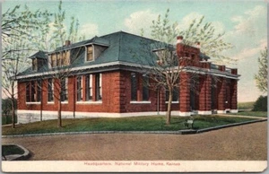 1910s Leavenworth, Kansas Postcard "Headquarters, National Military Home" Unused - Picture 1 of 2