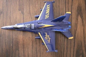 Blue Angels US Navy Plane Airplane Cast Iron Metal Pullback Action Toy - Picture 1 of 5