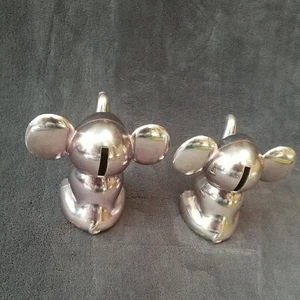 Big Ears Elephant Money Bank piggy bank colour Silver Elephant upturned trunk x2 - Foto 1 di 12