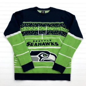 NFL Team Apparel Blue/Green Seattle Seahawks Touchdown Light Up Sweater Size L * - Picture 1 of 11