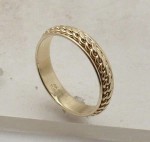Size 9 Technibond Framed Corinthian Link Ring 14K Yellow Gold Plated 925 Silver - Picture 1 of 4