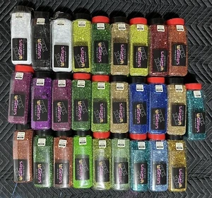 28, 1 Pound Jugs Of Chunky Bulk Glitter — 1 lb Boxes — 0.040 Hex. - Picture 1 of 2