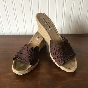 AE Ruched Chocolate Espadrilles, 8 - Picture 1 of 7