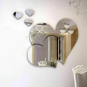 3D Removable Mirror Love Heart Wall Stickers Decal DIY Home Room Art Mural Deco - Picture 1 of 12