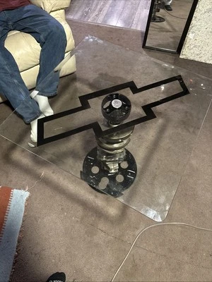 Crankshaft side table great for shop, garage, or man cave. Cool collectors item. - Image 1 of 4