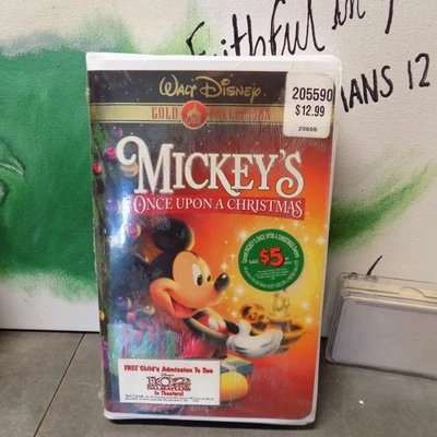 Mickey's Once Upon A Christmas VHS Disney Clamshell **SEALED NEW w/ Stickers** - Image 1 of 4