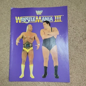 1987 WWE WWF WrestleMania III Program Hulk Hogan vs Andre the Giant Vintage Orig - Picture 1 of 7