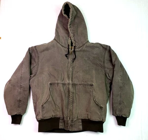 Cappotto giacca da lavoro pesante Cabelas Outdoor Gear uomo taglia M marrone invecchiato con cappuccio - Foto 1 di 14