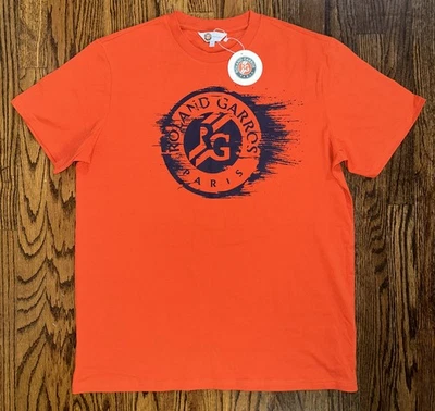 Мужская футболка с графическим логотипом Roland Garros Paris Terre Battue размер XL Clay Court оранжевая - Изображение 1 из 4