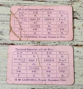 Vintage Odd Fellows Cipher Cards “Odd Fellow Dog” Ritual Conneaut Ohio Pair - Picture 1 of 2