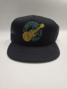 Vintage Monkees World Tour 20th Anniversary Hat Black Snapback Trucker - Picture 1 of 9