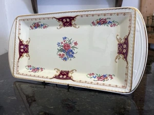 Vintage Portland Pottery Floral Sandwich Plate 1953 – Staffordshire 31cm - Picture 1 of 9