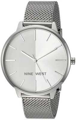 Nine West Womens Sunray Dial Mesh Bracelet Watch - Image 1 of 4