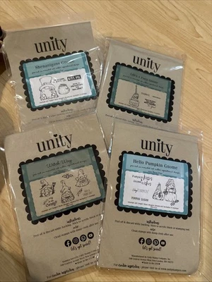 Unity Brand Gnome Stamps Pre Cut Unmounted Rubber Stamps Seasonal Gnome Lot - Image 1 of 4