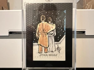 Luke Skywalker and Princess Leia 2014 Topps Star Wars Perspectives Sketch 1/1 - Picture 1 of 2
