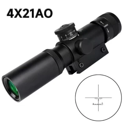 Tactical Optical 4x21 AO Sight Glass Etched Reticle Riflescope With Flip Caps - Image 1 of 4