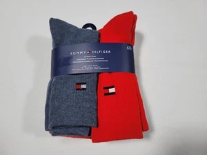 TOMMY HILFIGER Boys Socks Crew Cushioned School 6 Prs Shoe- Size 4Y-10Y - Picture 1 of 9
