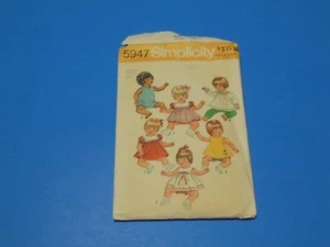 Simplicity Sewing Pattern 5947 Doll Wardrobe For 15"-17" Vinyl Baby Dolls - Picture 1 of 2