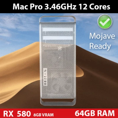 2012 Mac Pro  | 3.46GHz 12-Core | 64GB | 1TB NVMe SSD | AMD 580 RX 8GB - Image 1 of 3