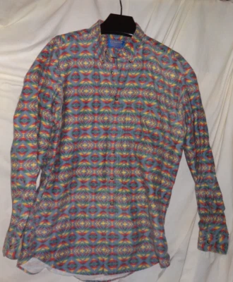 Vintage Pendleton Shirt Button Down Top Long Sleeves Multi Color Aztec Sz L - Image 1 of 4