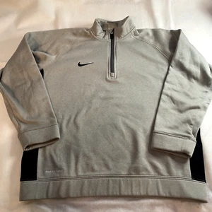 Nike Therma Fit Sweatshirt 1/4 Zip Youth XL Gray with Black Swoosh - Picture 1 of 9