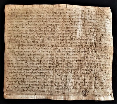 1258 ALFONSO COUNT OF POITOU & TOULOUSE PARCHMENT WITH CAPETIAN COAT OF ARMS - Image 1 of 4