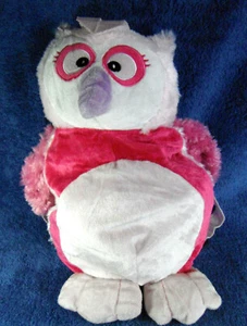 *1920a* Backpack in the shape of pink / white Owl - 38cm - plush - Picture 1 of 6