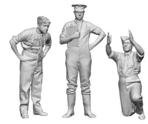 50211-048 MODELU1:48 Scale RAF Ground Crew Set 1 (WW2) 3 Unpainted Figures - Picture 1 of 1
