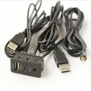 Cable de extensión de montaje empotrado adaptador de panel auxiliar radio USB tipo C para tablero de automóvil - Imagen 1 de 8