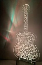 OLD MAN - NEIL YOUNG  Acrylic Guitar With Lyrics Multi-Colored LED Lamp