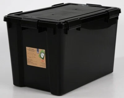 Weathertight Airtight Black 70 Litre Plastic Damp Area Dry Storage Boxes - Image 1 of 4
