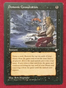 Magic The Gathering ICE AGE DEMONIC CONSULTATION black card MTG - Picture 1 of 2