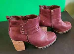 Call It Spring Boots Womens 10Adeliza Zip Ankle Bootie Purple Faux Leather Heels - Picture 1 of 7