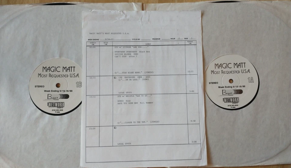 Bon Jovi INXS After 7 Righteous Brothers MAGIC MATT 2 lp radio show 9/17/90 Foto 1 de 1