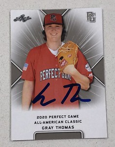 Gray Thomas Signed 2020 Perfect Game Classic Auto Card Autographed RC PGAA