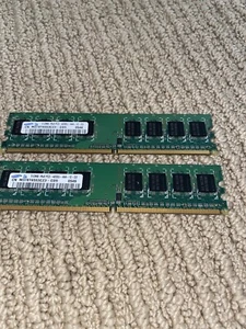 Two Samsung 512MB PC2 4200U 444-12-D3 Desktop Memory CN M378T6553CZ3-CD5 RAM - Picture 1 of 4
