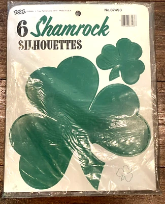 Vintage Eureka Shamrock Silhouettes NIP Set of 6 Original G.L. Perry Price Tag - Image 1 of 4