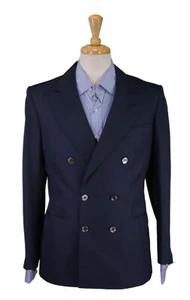 Tommy E Giulio Caraceni Bespoke Silk Dupioni Double Breasted Blazer Jacket 38S - Picture 1 of 9
