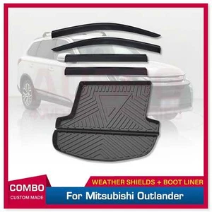 AUSGO Injection Weather Shields + Cargo Mat for Mitsubishi Outlander 2012-2021 - Picture 1 of 12