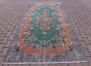 Anatolian Handwoven Floral Carpet Turkish Vintage Traditional Purple Rug 6x10 ft - Picture 1 of 12
