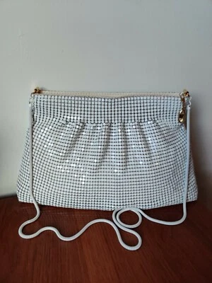 Bolso Bandolera Vintage Blanco Malla Metal Años 80 Fabuloso  Foto 1 de 4