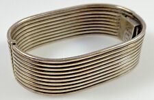 Mexico Taxco Hinged Bracelet Vintage Sterling Silver 60.8 Grams 