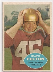 1960 Topps Ralph Felton Rookie RC #129 Football Card - Picture 1 of 2