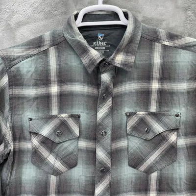 Camisa Kuhl Para Hombre Mediana Baja Perla A Presión Franela a Cuadros Ropa de Trabajo Informal LEER Foto 1 de 4