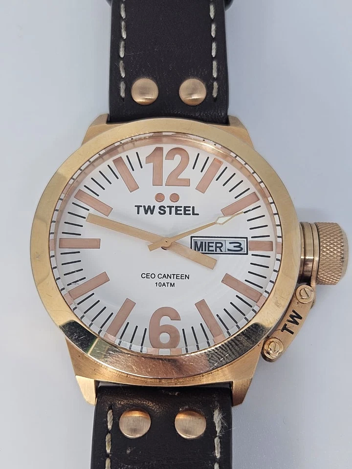 Мужские часы TW Steel CEO Canteen CE1017 розовое золото 100 м WR день/дата 45 мм - Изображение 1 из 4