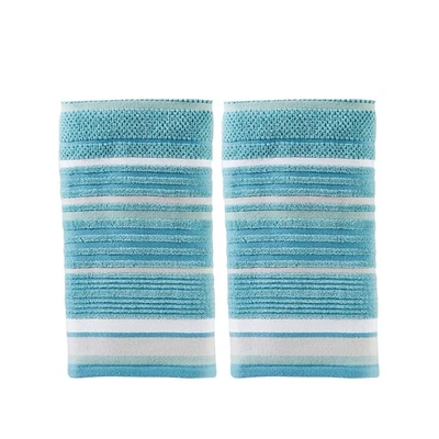 Seabrook Stripe 100% Cotton Premium 2-Piece Hand Towel Set, 550 GSM, Soft & A... - Image 1 of 4